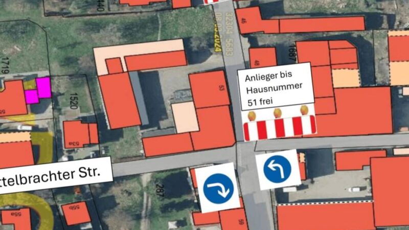 Vollsperrung in Brüggen: Straße wegen Fahrbahnabsackung gesperrt