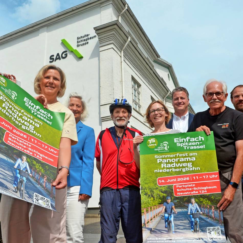 Buntes Programm mit vielen Teilnehmern lockt am 14. Juni auf den Mitarbeiterparkplatz der Schulte-Schlagbaum AG: Velbert feiert den Panorama-Radweg