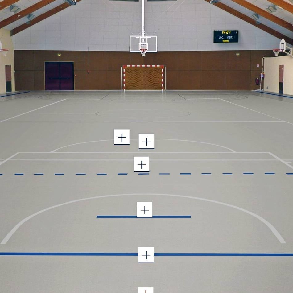 Der TBW und die Verwaltung haben unterschiedliche Ansichten beim Boden der Sporthalle Fliethe: TBW behält Bodenwerbung — Spielfeldlinien noch unklar