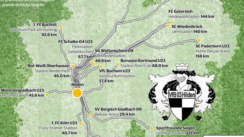 Auswärtsfahrten in der Regionalliga: Aus Hilden nach Rödinghausen oder Bergisch Gladbach