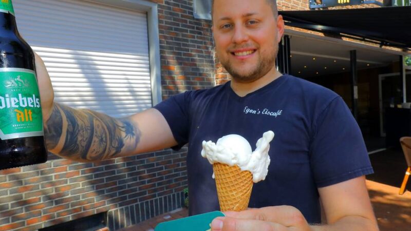 Neue Eissorte im Lieblingsplatz Sonsbeck: Altbier im Hörnchen – so cremig kann Diebels sein