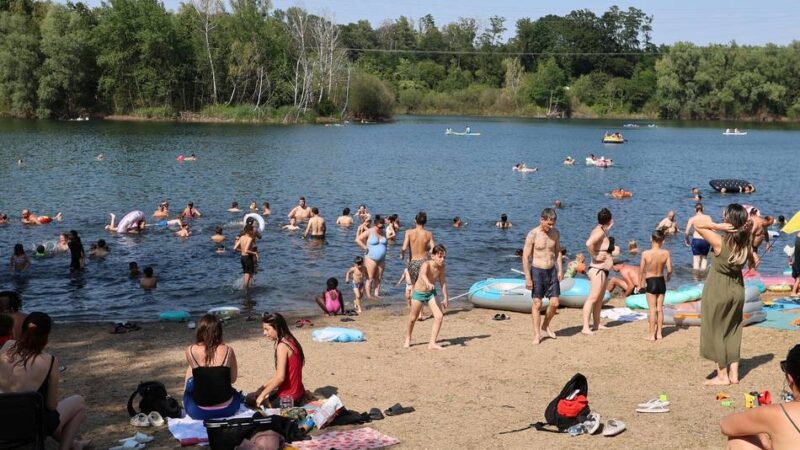 Hitze in Leverkusen: Rekordwärme lockt Massen an den Silbersee