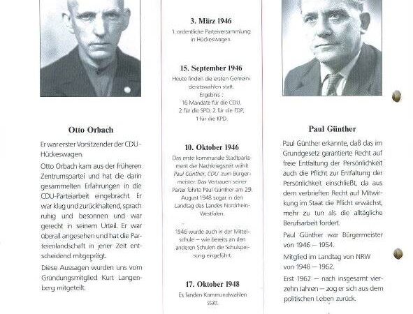 80 Jahre CDU Hückeswagen: Christliche Werte in der Zeit der Not