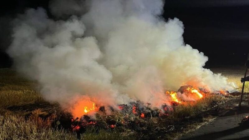 Wieder Feuer in der Nacht: Polizei vermutet Brandstiftung auf Feldern in Korschenbroich
