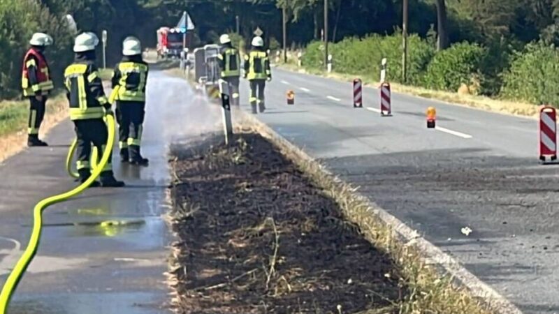 Zwei Feuerwehreinsätze in Sonsbeck: Vegetation an Hammerstraße steht in Flammen