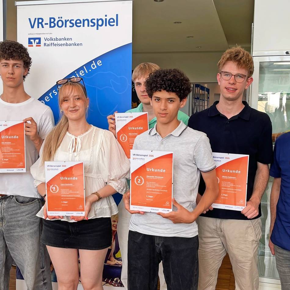 Börsenspiel der Volksbank an der Niers: Gelderner Schüler beim Börsenspiel erfolgreich