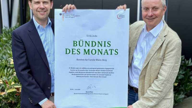 Netzwerk im Kreis: Bundesministerium ehrt Bündnis für Familie Rhein-Berg