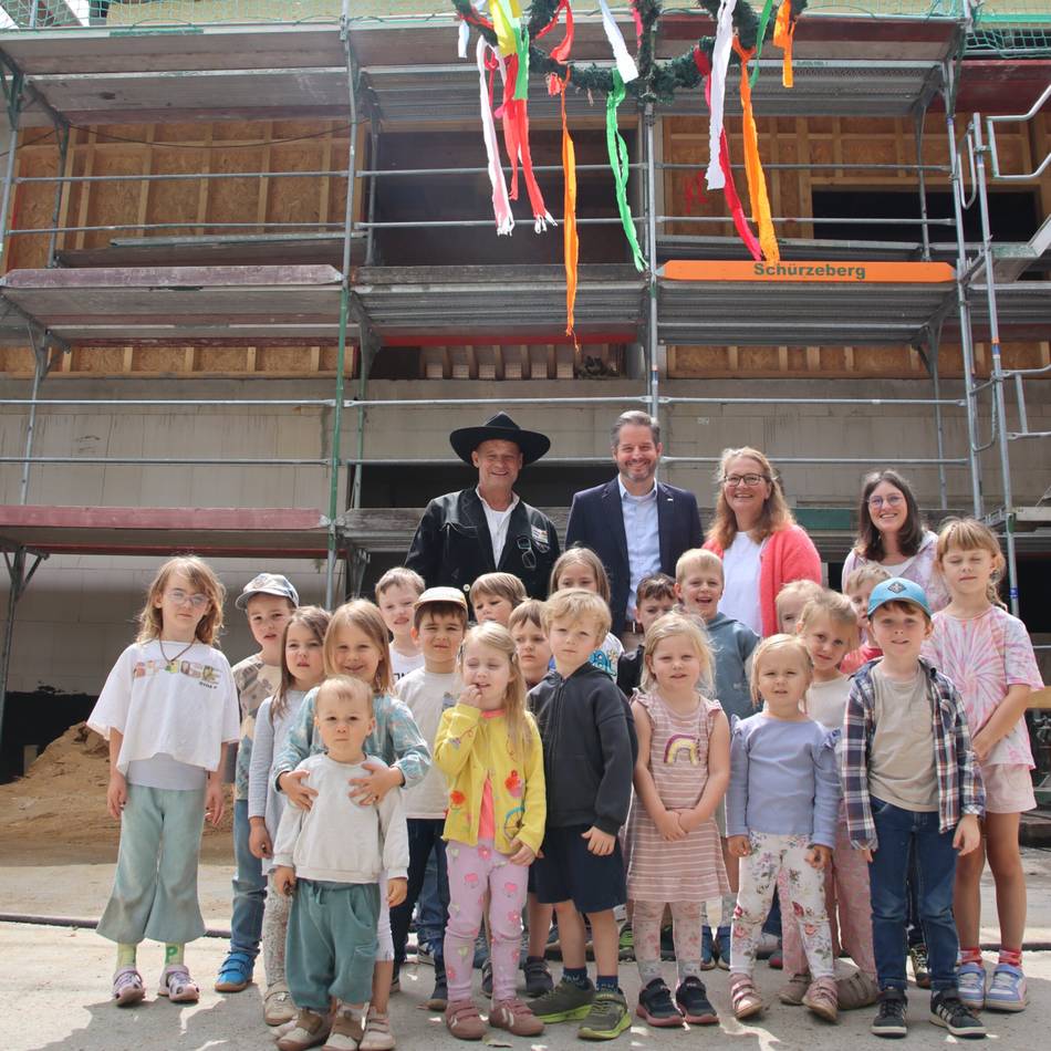 Kita-Neubau in Meerbusch: Kitakinder feiern Richtfest für das „schönste Haus in Nierst“