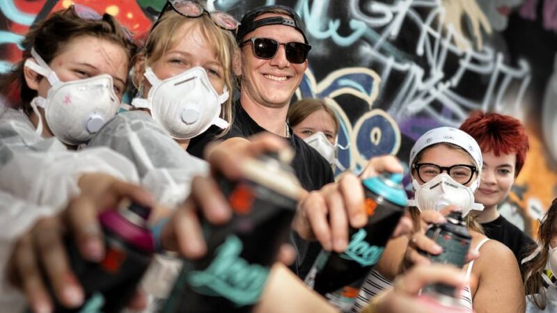 Youth Art Camp in Langenfeld: Jugendliche aus vier Ländern malen, sprühen und wachsen zusammen