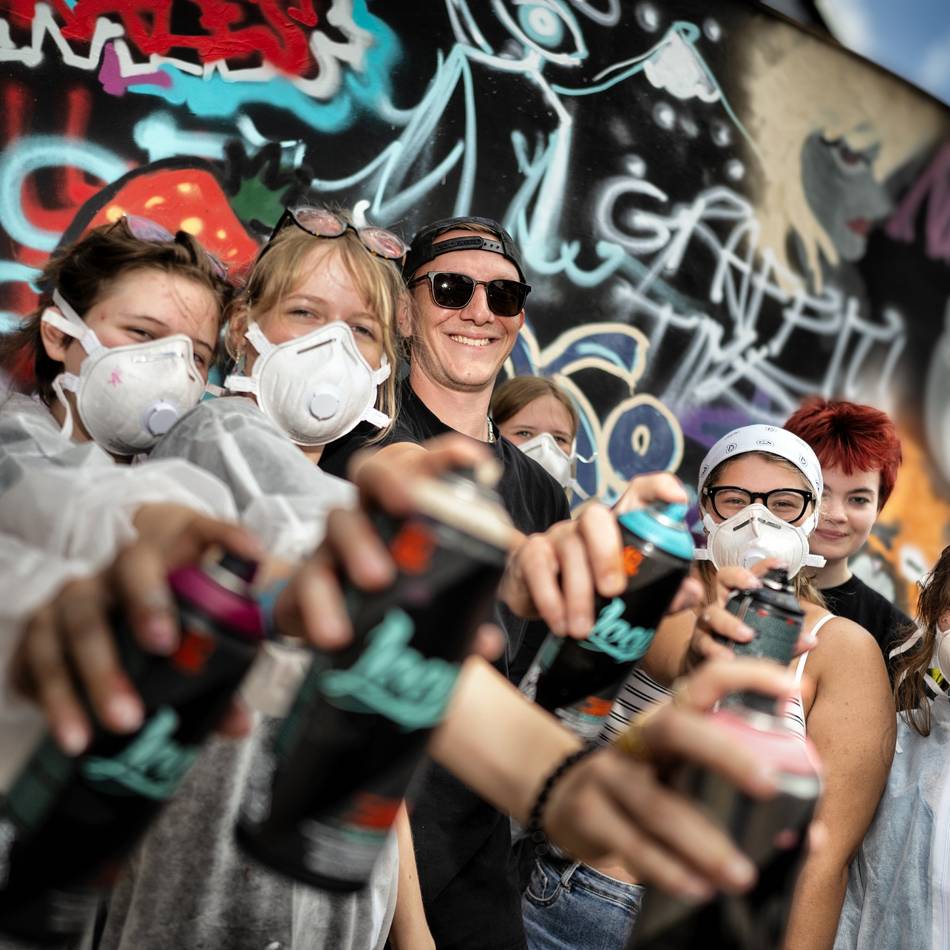 Youth Art Camp in Langenfeld: Jugendliche aus vier Ländern malen, sprühen und wachsen zusammen