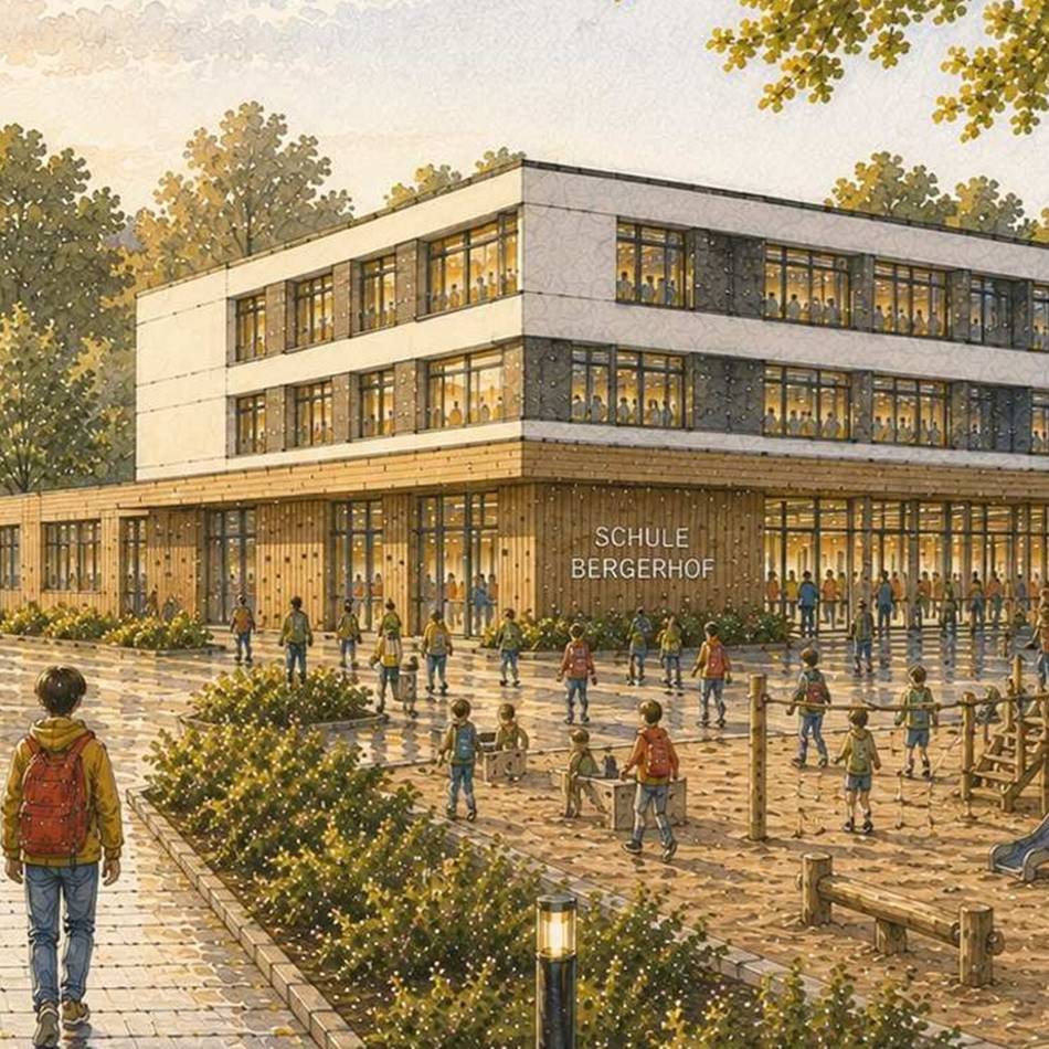 Neubau der Grundschule Bergerhof in Radevormwald: Beton oder Holz? Rat muss sich entscheiden