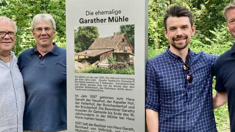Historie in Düsseldorf: Stele erinnert an historische Mühle in Garath