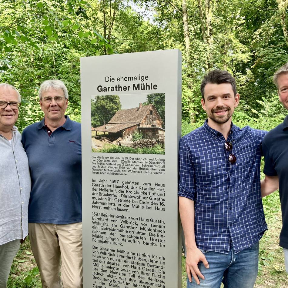 Historie in Düsseldorf: Stele erinnert an historische Mühle in Garath