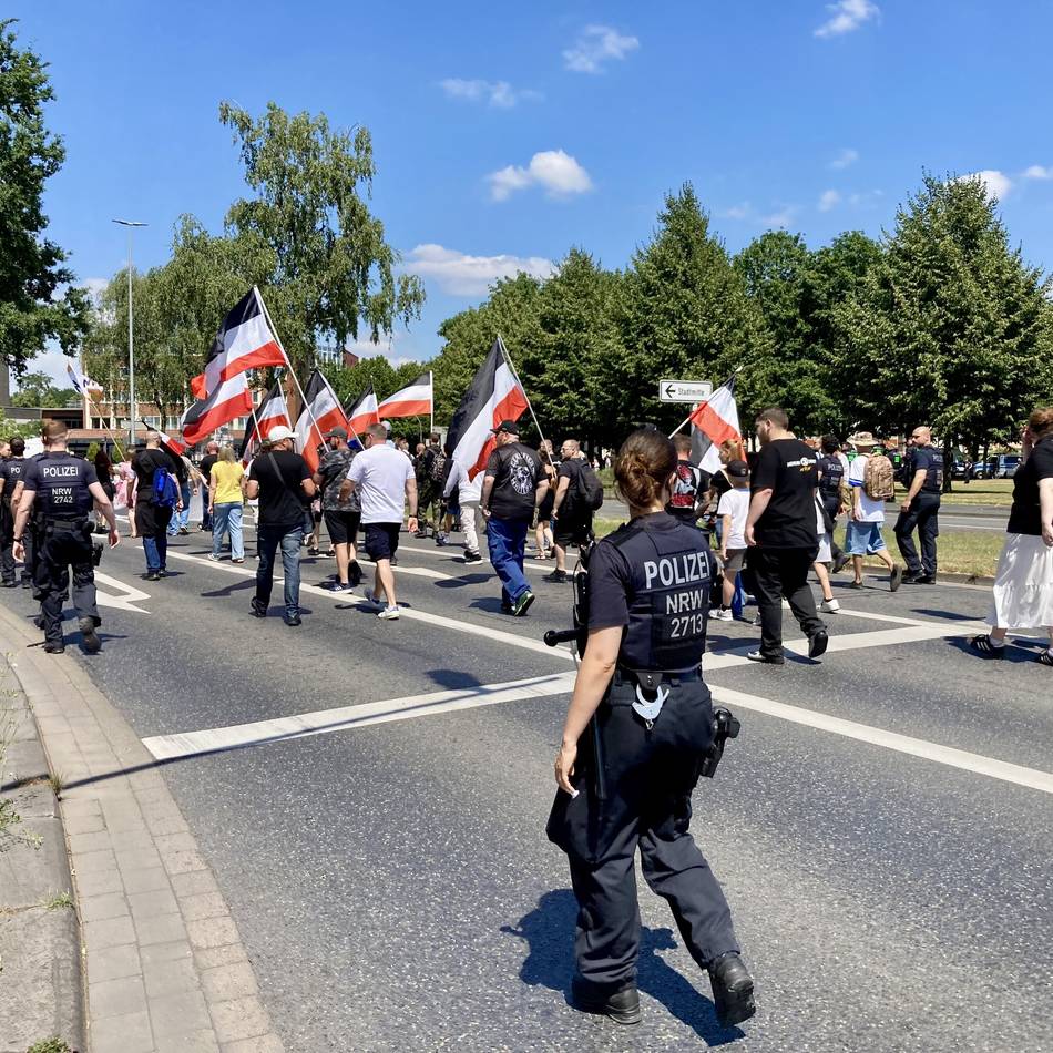 Neonazi-Kundgebung in Wesel: Nur wenige Teilnehmer bei rechtsextremer Demo