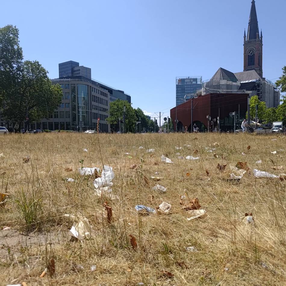 Innenstadt von Düsseldorf: Müll und Fäkalien – die Tuchtinsel ist derzeit kein schöner Anblick