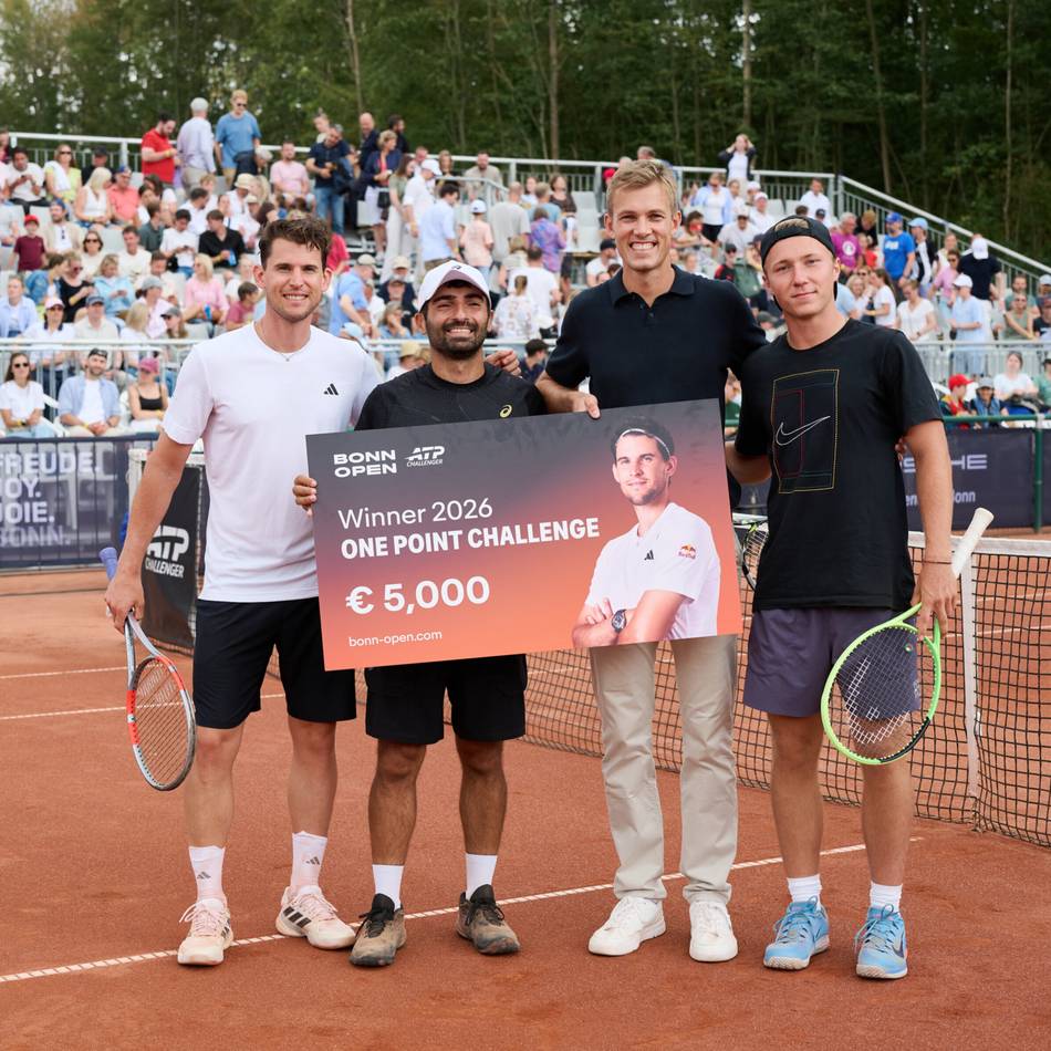 Eröffnungstag mit NRW-Wirtschaftsministerin Neubaur: Amateur gewinnt 5000 Euro bei den Bonn Open gegen Thiem, Schönhaus und Co.