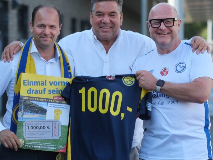 Traditionelle Trikotverlosung: „Einmal vorne drauf sein“ bei Ratingen 04/19