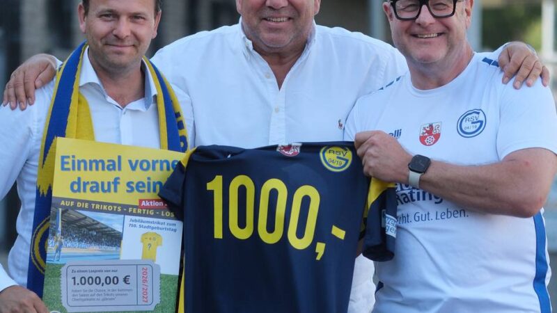 Traditionelle Trikotverlosung: „Einmal vorne drauf sein“ bei Ratingen 04/19