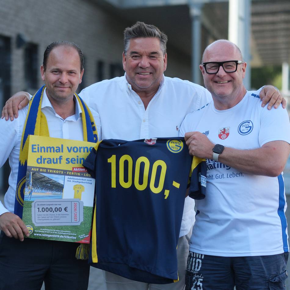 Traditionelle Trikotverlosung: „Einmal vorne drauf sein“ bei Ratingen 04/19