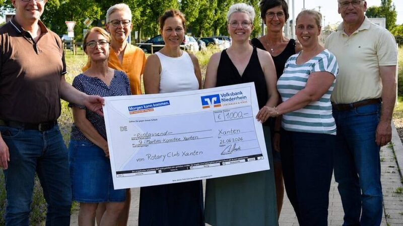 „Brauchtum lebt vom Engagement“: Rotary Club Xanten unterstützt Martinskomitee mit 1000 Euro