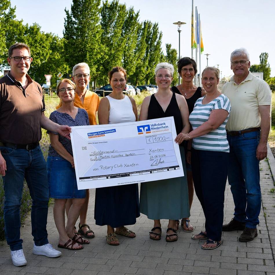 „Brauchtum lebt vom Engagement“: Rotary Club Xanten unterstützt Martinskomitee mit 1000 Euro