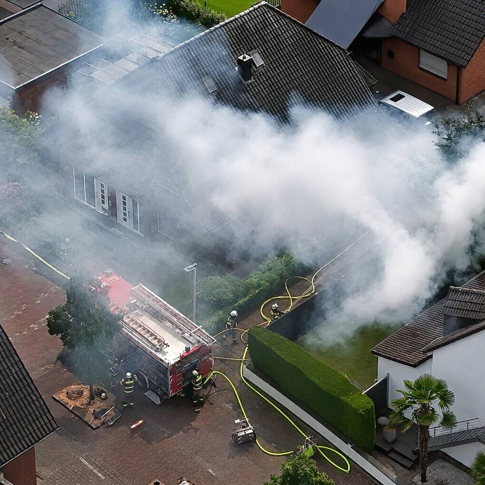 Feuerwehreinsatz in Rheinberg: Gartenhaus im Wohngebiet Mühlenhof abgebrannt