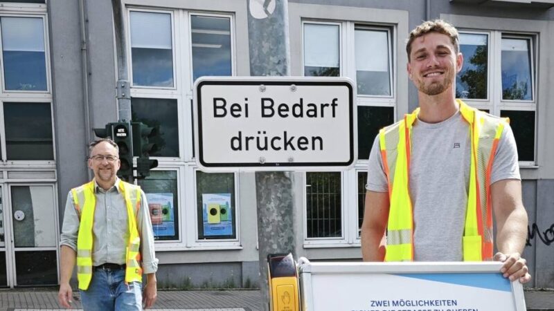 An der Westfalenstraße: So wird die Dunkel-Ampel für Fußgänger aktiviert