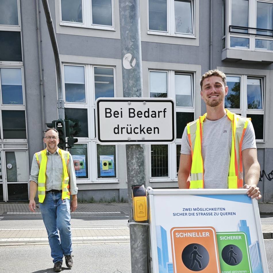 An der Westfalenstraße: So wird die Dunkel-Ampel für Fußgänger aktiviert