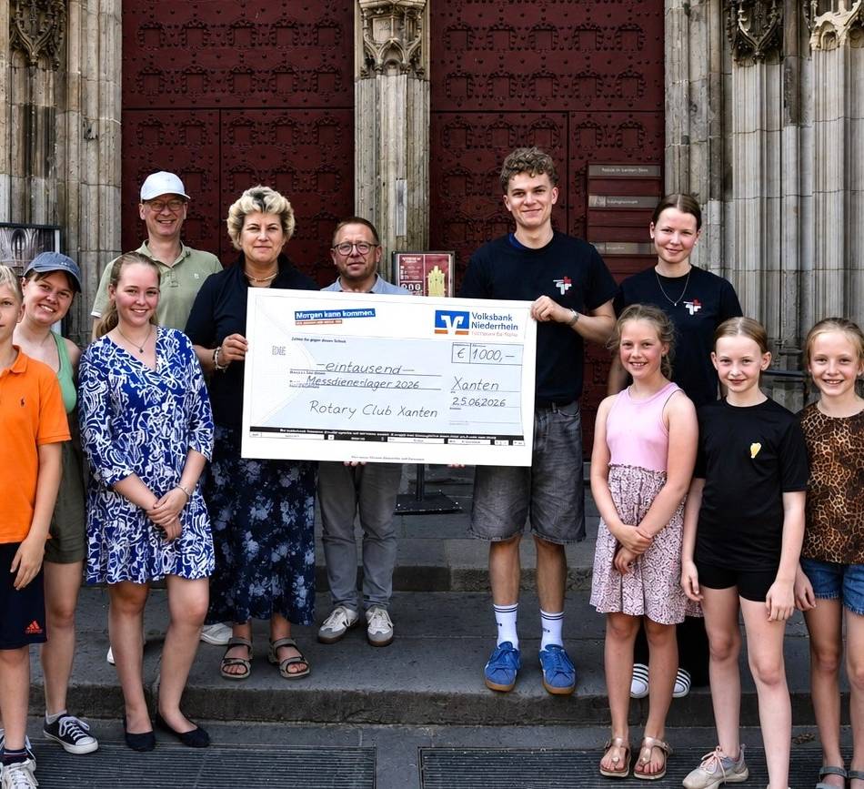 Förderung der Kinder- und Jugendarbeit: Rotary Club Xanten spendet für Ferienlager der Messdiener