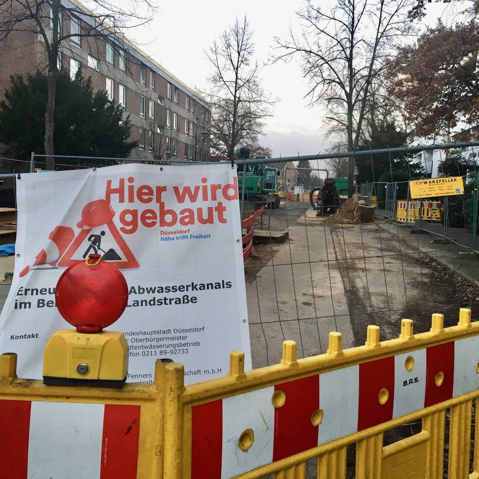 Bauarbeiten in Düsseldorf: Kanalsanierung in der Alten Landstraße