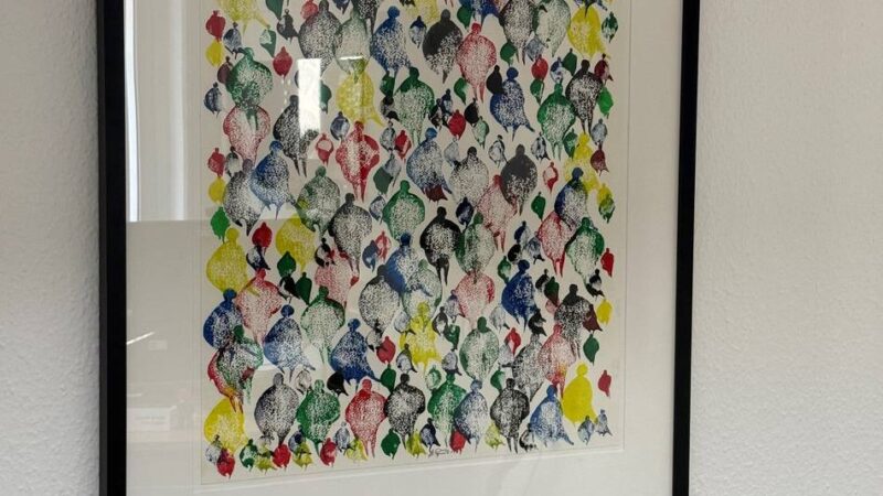 Dauerleihgabe des Hückeswagener Künsters: Farbenfrohe Guski-Kunst zieht ins Bürgermeisterbüro ein