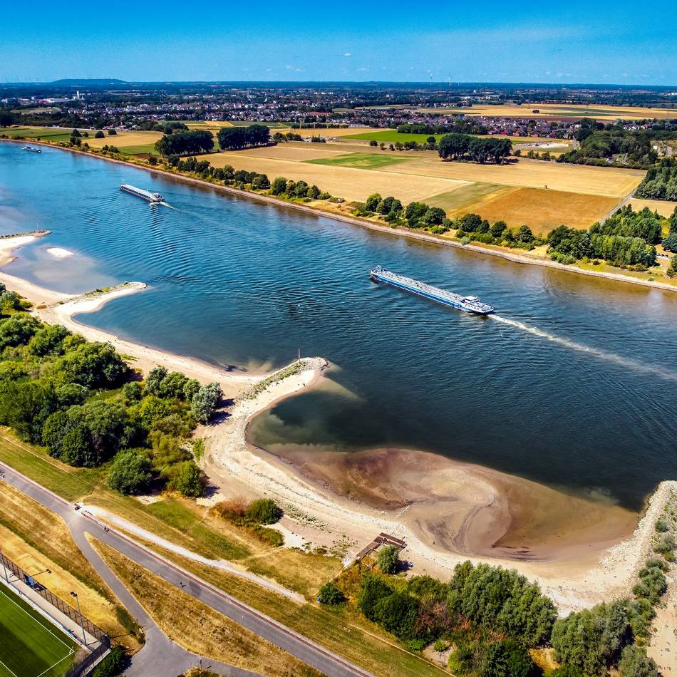 Auch in Monheim: Messschiffe vermessen den Rhein neu – wegen Rekordtrockenheit