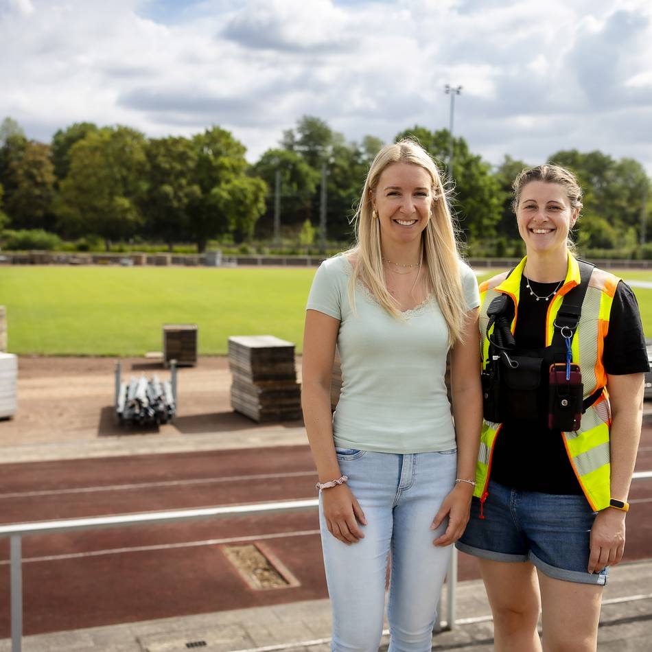 Sportevent in Düsseldorf: Aufbau für die Flag-Football-WM ist gestartet – das ist für Besucher wichtig
