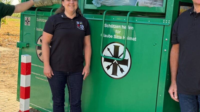 Bezirksverband Kempen zieht Bilanz: Schützen betreuen Altkleidercontainer für den guten Zweck