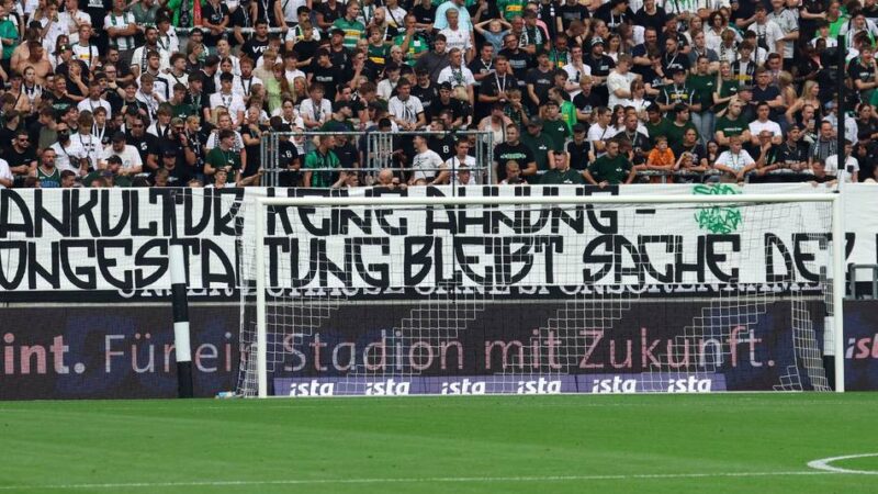 „Stadiongestaltung bleibt Sache der Fans“: Gladbach-Ultras protestieren gegen Vermarktung des Stadionnamens