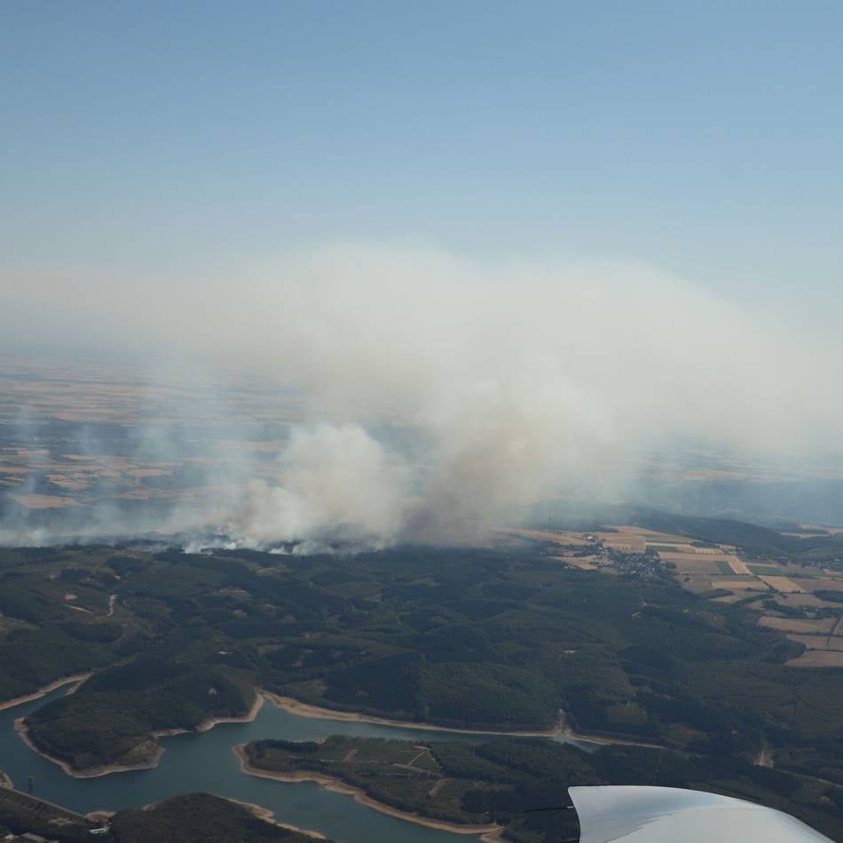 Waldbrand bei Düren: Leverkusener Feuerwehr unterstützt Einsatz in Hürtgenwald