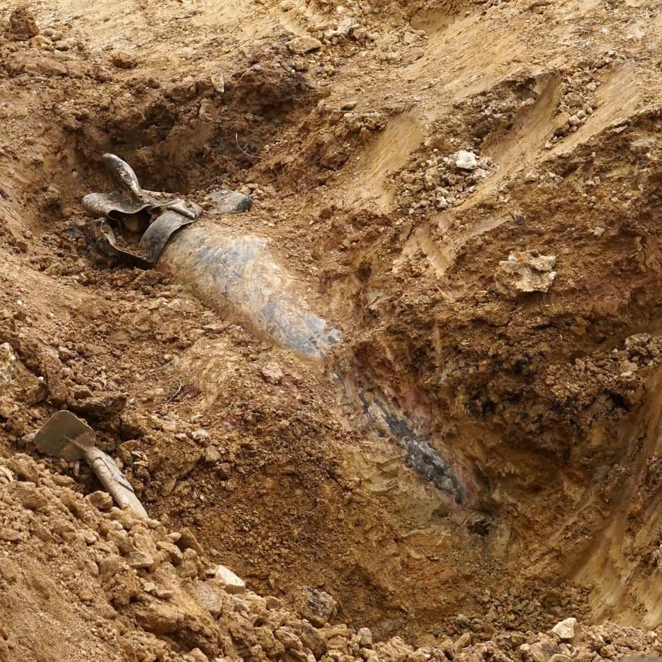 Bei Bauarbeiten: Fünf-Zentner-Bombe aus dem Zweiten Weltkrieg in Leichlingen entdeckt