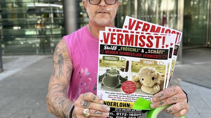 Verloren in Düsseldorf: 1000 Euro Finderlohn für Plüschtiere eines Paares – „Sie werden über alles geliebt“