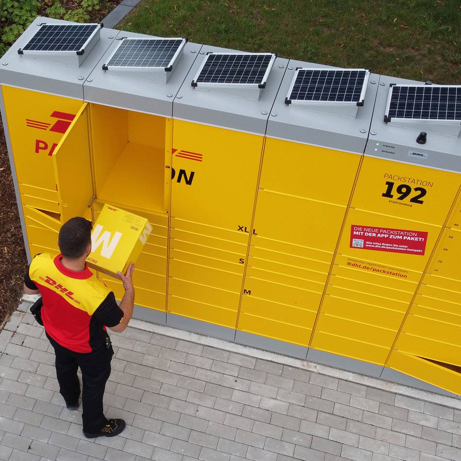 Zusätzliches Angebot: Solarbetriebene DHL Packstation an der Bergiusstraße eröffnet