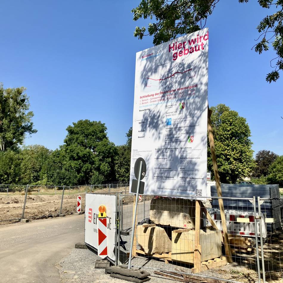 Hochwasserschutz in Düsseldorf: Deichbau bringt Lärm, Staub und Sperrungen  – und Schutz vor dem Rhein