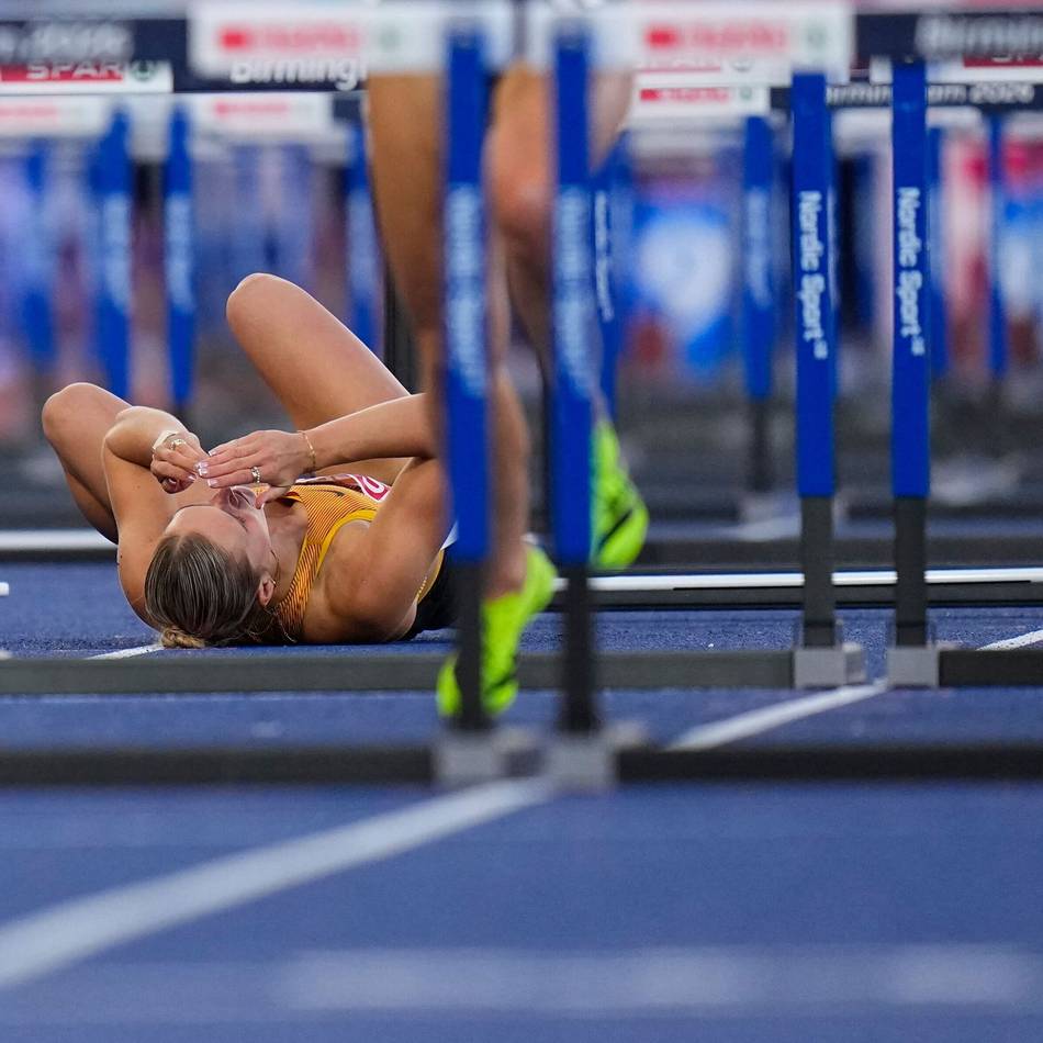 Leichtathletik-EM in England: Hürdensprinterin Franziska Schuster stürzt und steht unter Schock