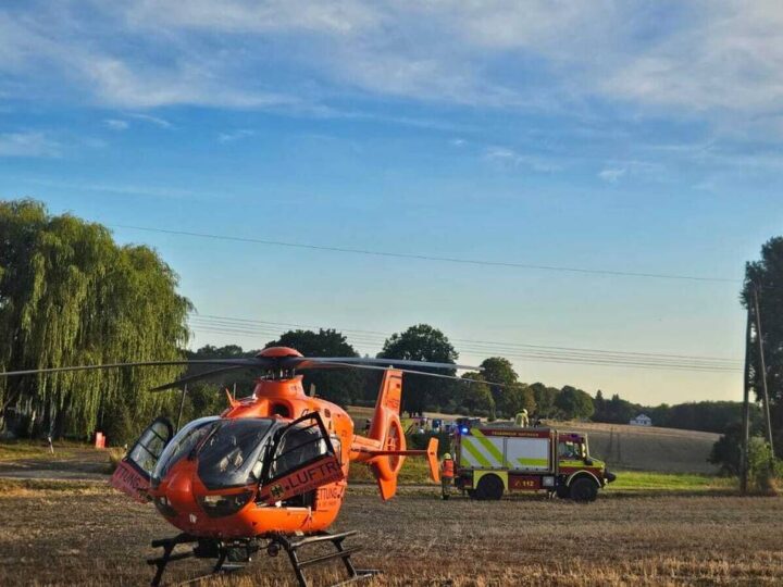 Rettungshubschrauber im Einsatz: Schwer verletzte Motorradfahrer auf der Essener Straße