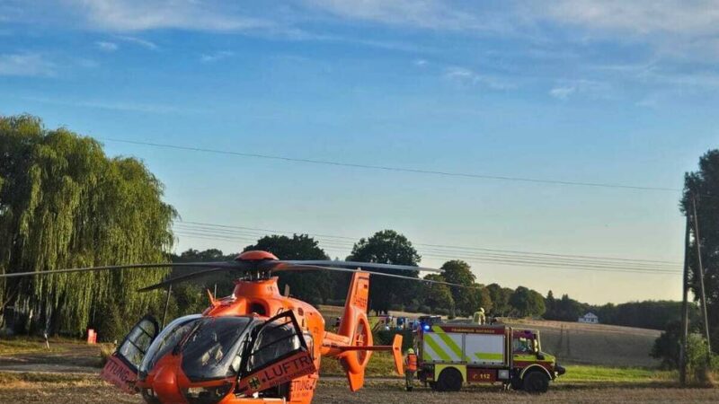 Rettungshubschrauber im Einsatz: Schwer verletzte Motorradfahrer auf der Essener Straße