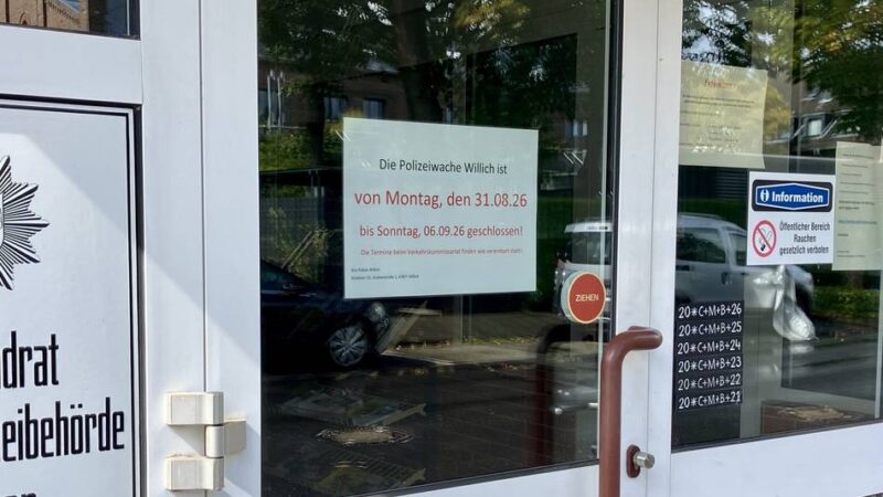 Vorübergehend geschlossen: Verwirrung um Aushang an der Polizeiwache Willich